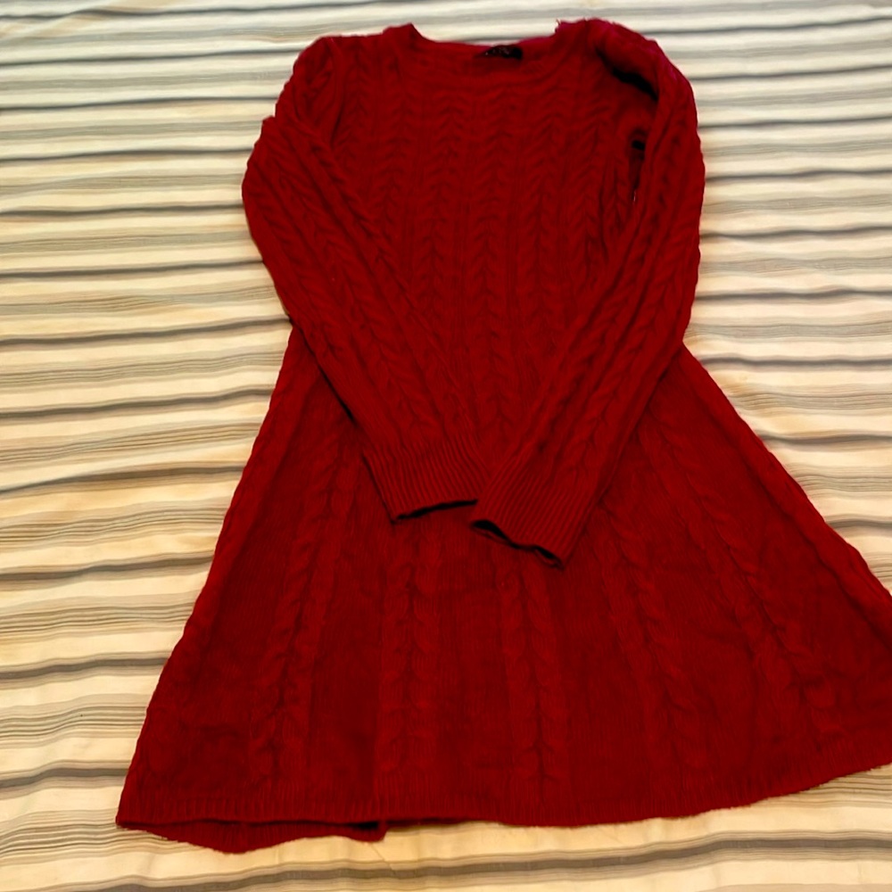 SHEIN ladies crimson red sweater dress size small